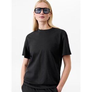 New Athleta S True Cotton Tee Black Small